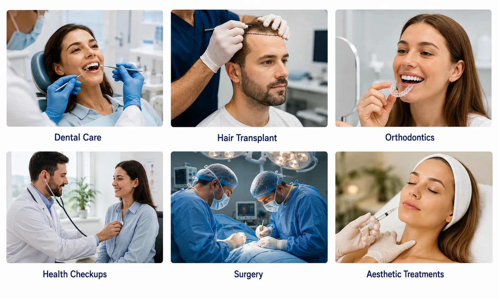 Dental, hair restoration, health checkup, and surgical treatment options in Turkey
